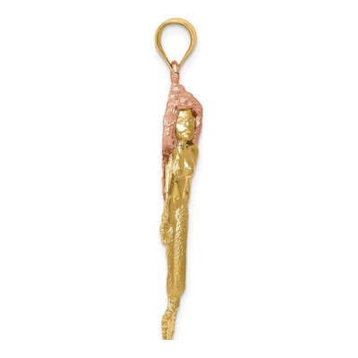 14K Two-Tone Gold Mermaid Pendant – view 3
