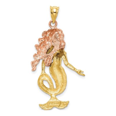 14K Two-Tone Gold Mermaid Pendant – view 5