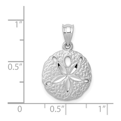 14K White Gold Sand Dollar Pendant – view 5