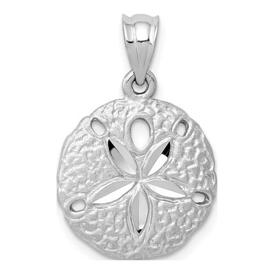 14K White Gold Sand Dollar Pendant