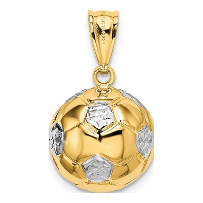 14K Yellow Gold 3-D Soccer Ball Pendant – view 4