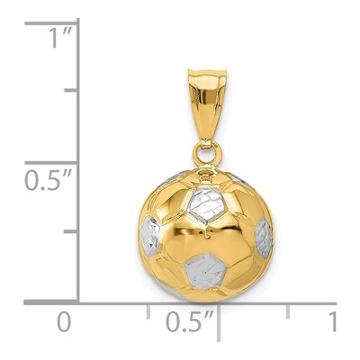 14K Yellow Gold 3-D Soccer Ball Pendant – view 5