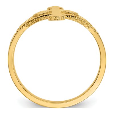 14K Yellow Gold Cross Ring – view 3