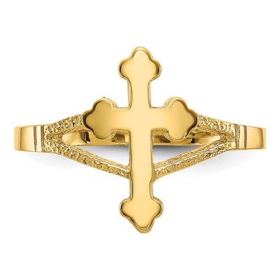 14K Yellow Gold Cross Ring – view 6