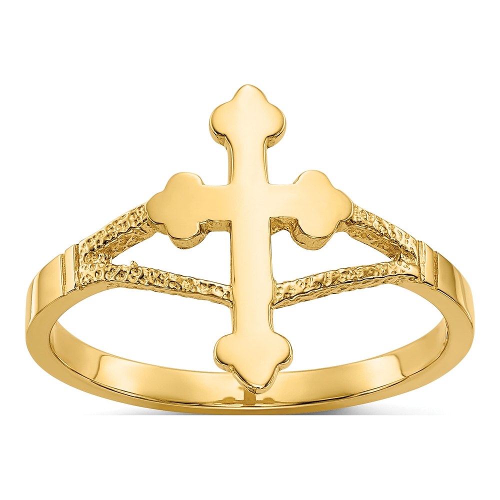 14K Yellow Gold Cross Ring