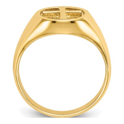 14K Yellow Gold Eternal Life Cross Ring – view 3
