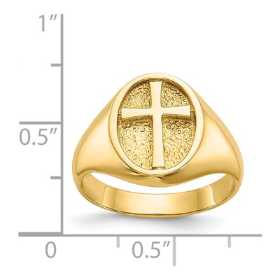 14K Yellow Gold Eternal Life Cross Ring – view 4