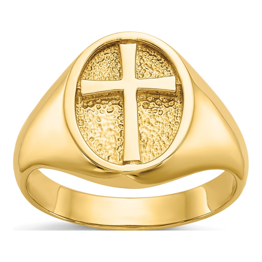 14K Yellow Gold Eternal Life Cross Ring