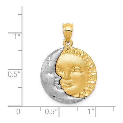 14K Two-Tone Gold Sun Moon Pendant – view 4