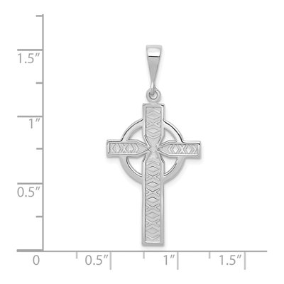 14K White Gold Celtic Cross Pendant – view 3