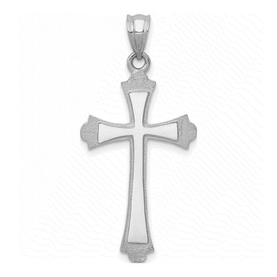 14K White Gold Cross Pendant