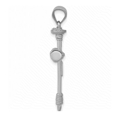 14K White Gold Nail Cross Pendant – view 3