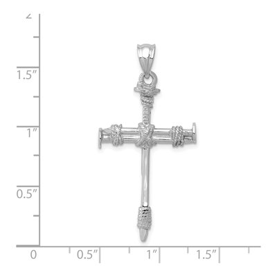 14K White Gold Nail Cross Pendant – view 4