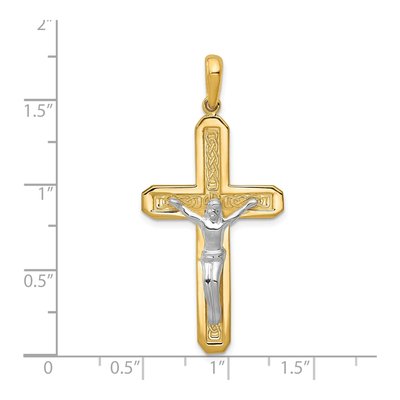 14K Two-Tone Gold Crucifix Pendant – view 3
