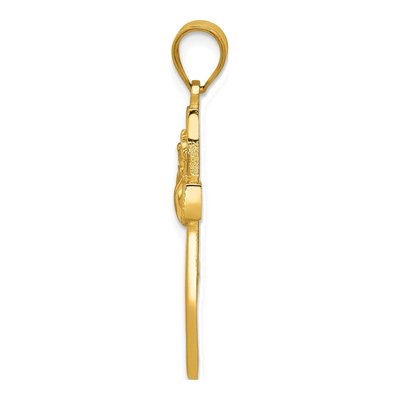14K Yellow Gold Claddagh Cross Pendant – view 3