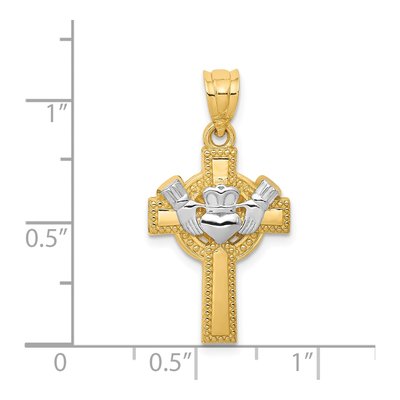 14K Yellow Gold Claddagh Cross Pendant – view 4