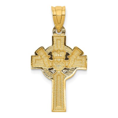 14K Yellow Gold Claddagh Cross Pendant – view 5