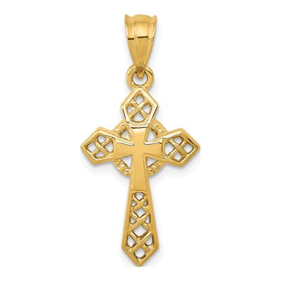 14K Yellow Gold Celtic Cross Pendant