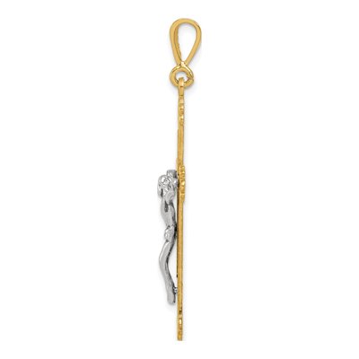 14K Two-Tone Gold Crucifix Pendant – view 3