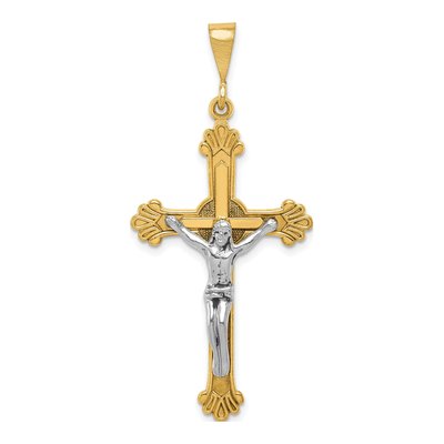 14K Two-Tone Gold Crucifix Pendant