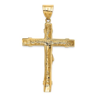 14K Two-Tone Gold CZ Crucifix Pendant – view 4