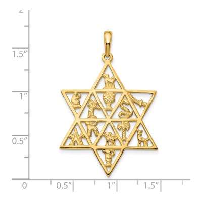 14K Yellow Gold Tribes Star of David Pendant – view 4