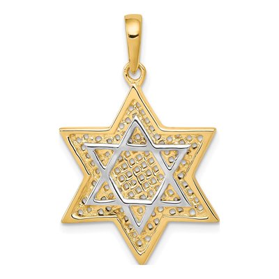 14K Yellow Gold Star of David Charm