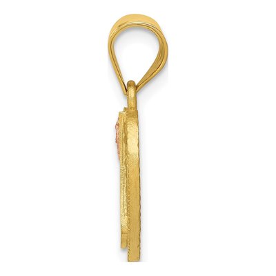 14K Two-Tone Gold Heart Letter A Pendant – view 3
