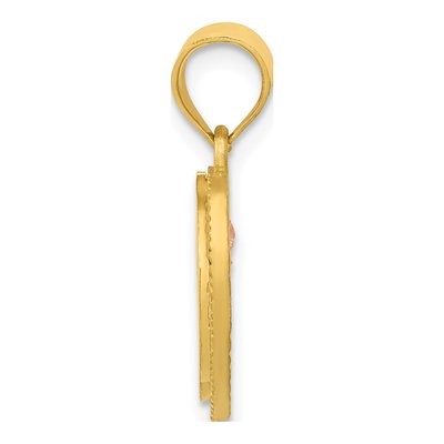14K Two-Tone Gold Heart Letter D Pendant – view 3