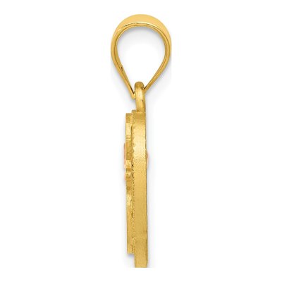 14K Two-Tone Gold Heart Letter E Pendant – view 3