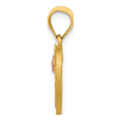 14K Two-Tone Gold Heart Letter F Pendant – view 3