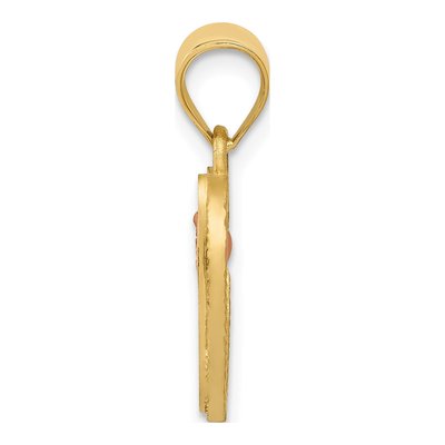 14K Two-Tone Gold Heart Letter G Pendant – view 3