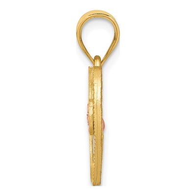 14K Two-Tone Gold Heart Letter I Pendant – view 3