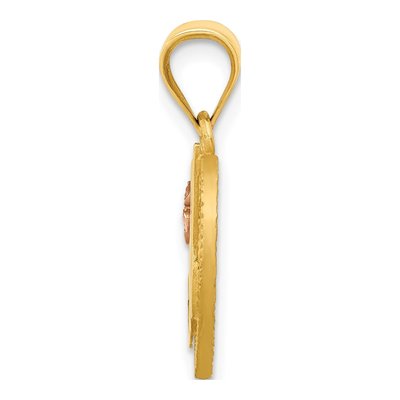 14K Two-Tone Gold Heart Letter M Pendant – view 3