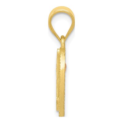 14K Two-Tone Heart Initial N Pendant – view 3