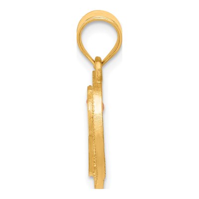 14K Two-Tone Gold Heart Letter P Pendant – view 3