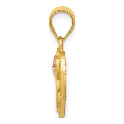 14K Two-Tone Gold Heart Letter R Pendant – view 3