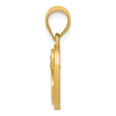 14K Two-Tone Gold Heart Letter S Pendant – view 3
