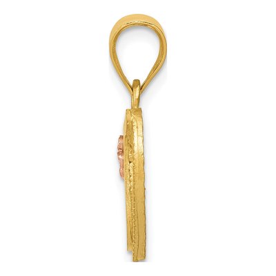 14K Two-Tone Gold Heart Letter T Pendant – view 3