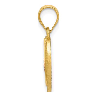14K Two-Tone Gold Heart Letter W Pendant – view 3