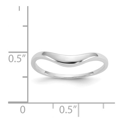 14K White Gold Curve Wedding Band – view 4