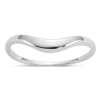 14K White Gold Curve Wedding Band
