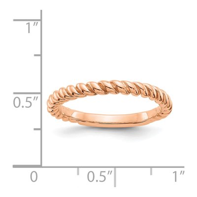 14K Rose Gold 3mm Twisted Wedding Band – view 3