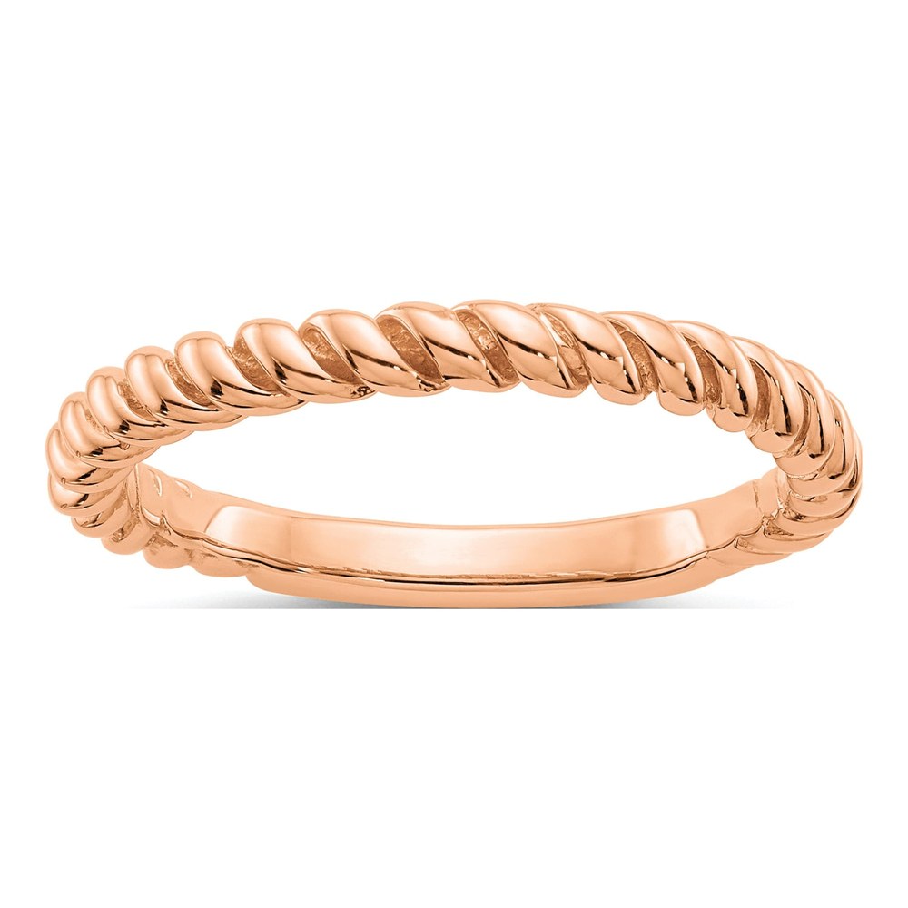 14K Rose Gold 3mm Twisted Wedding Band