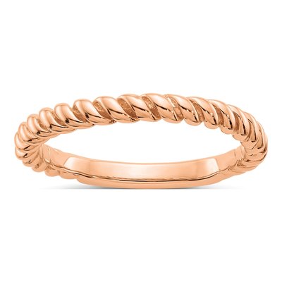 14K Rose Gold 3mm Twisted Wedding Band