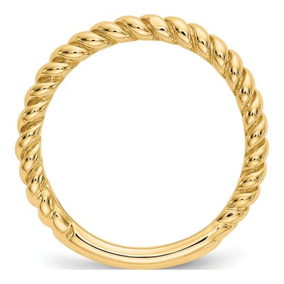 14K Yellow Gold 2.41mm Twisted Wedding Band – view 3