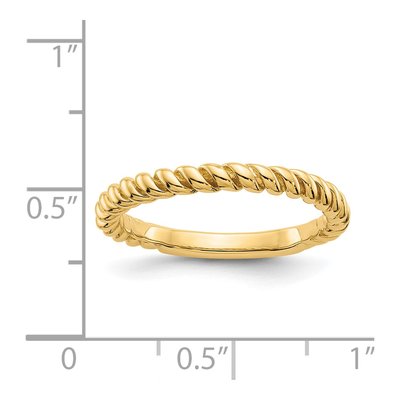 14K Yellow Gold 2.41mm Twisted Wedding Band – view 4
