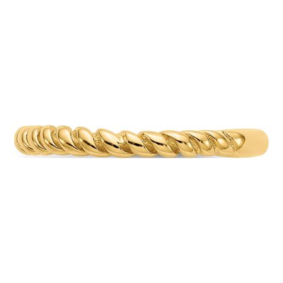 14K Yellow Gold 2.41mm Twisted Wedding Band – view 5