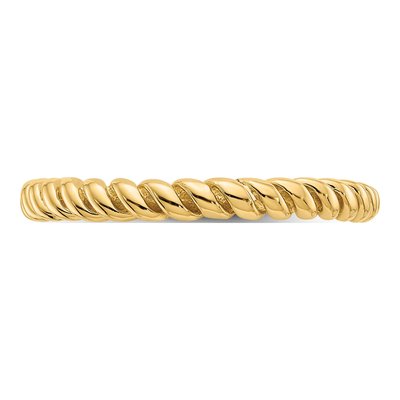 14K Yellow Gold 2.41mm Twisted Wedding Band – view 6