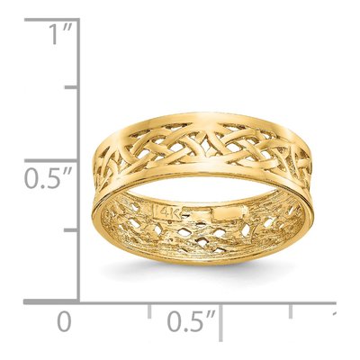 14K Yellow Gold 6mm Celtic Knot Band – view 4